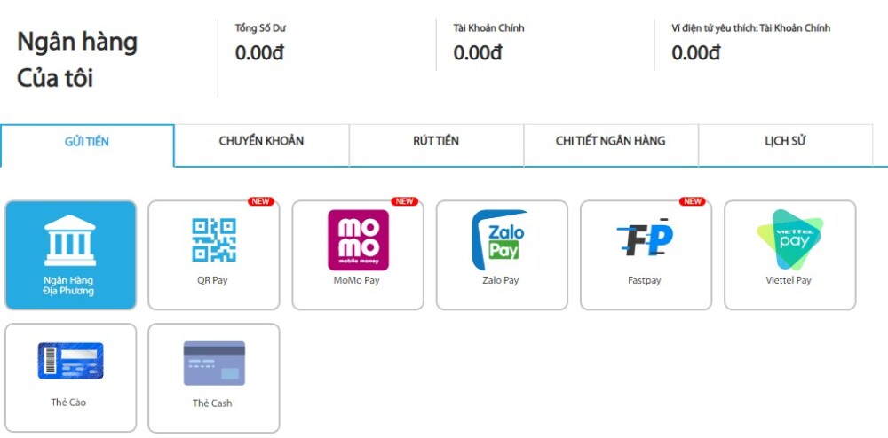 Gửi tiền FUN88